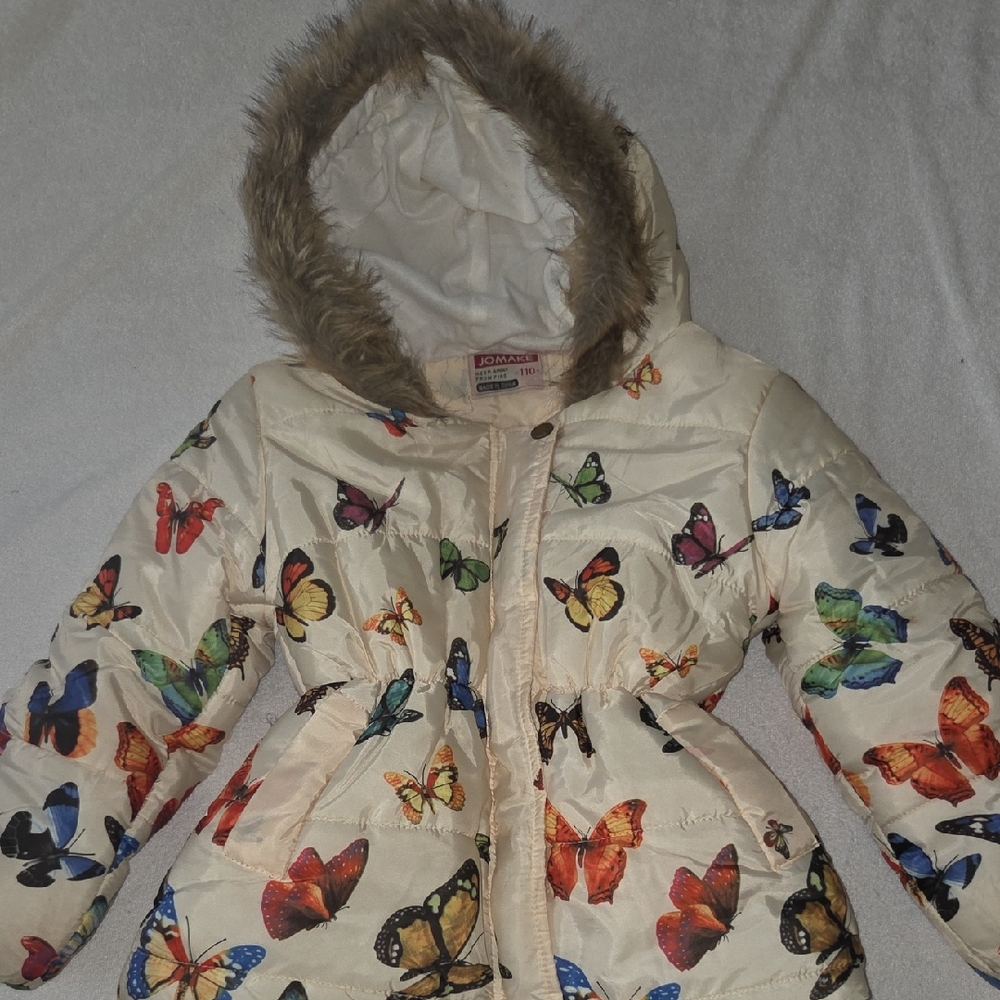Zara Kids Multicolor Butterfly Puffer Jacket